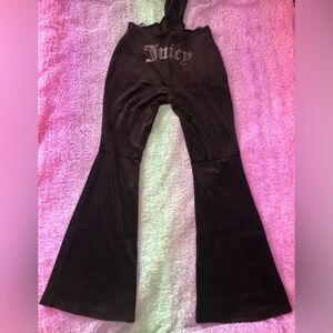 Juicy Couture Black Velour Flared Halter Jumpsuit